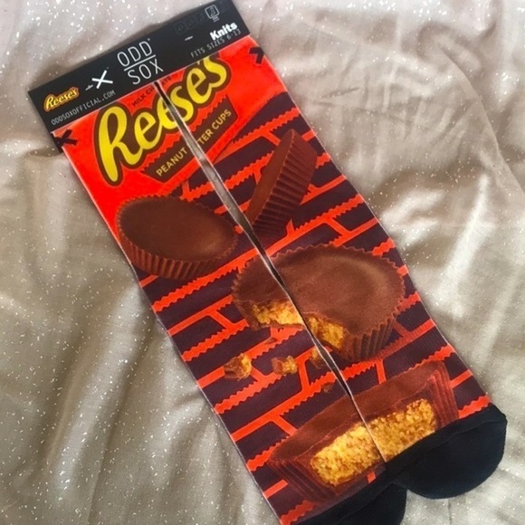 Brand New Odd Sox Reese’s Peanut Butter Cup Crew Socks - Picture 1 of 9
